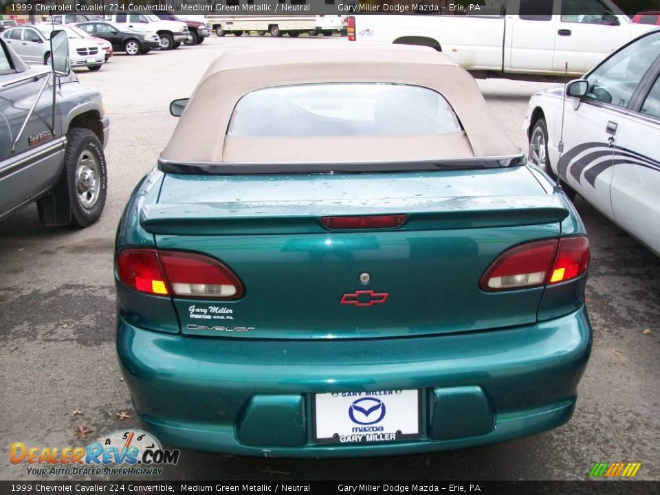 1999 Chevrolet Cavalier Z24 Convertible Medium Green Metallic / Neutral Photo #4