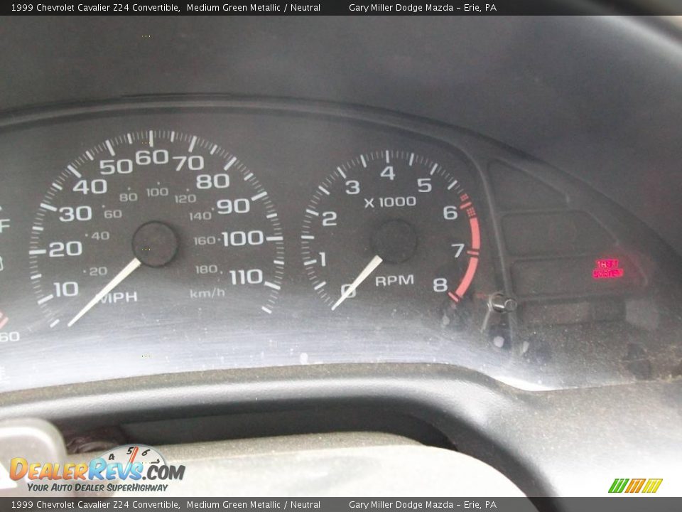 1999 Chevrolet Cavalier Z24 Convertible Medium Green Metallic / Neutral Photo #15