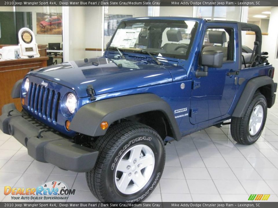2010 Jeep Wrangler Sport 4x4 Deep Water Blue Pearl / Dark Slate Gray/Medium Slate Gray Photo #1