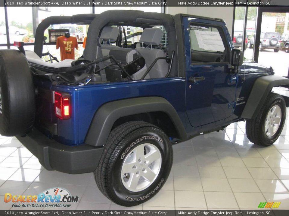 2010 Jeep Wrangler Sport 4x4 Deep Water Blue Pearl / Dark Slate Gray/Medium Slate Gray Photo #4