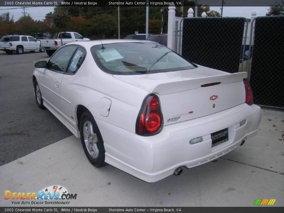 2003 Chevrolet Monte Carlo SS White / Neutral Beige Photo #6