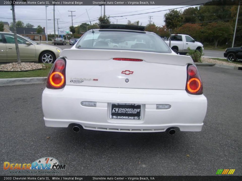 2003 Chevrolet Monte Carlo SS White / Neutral Beige Photo #7