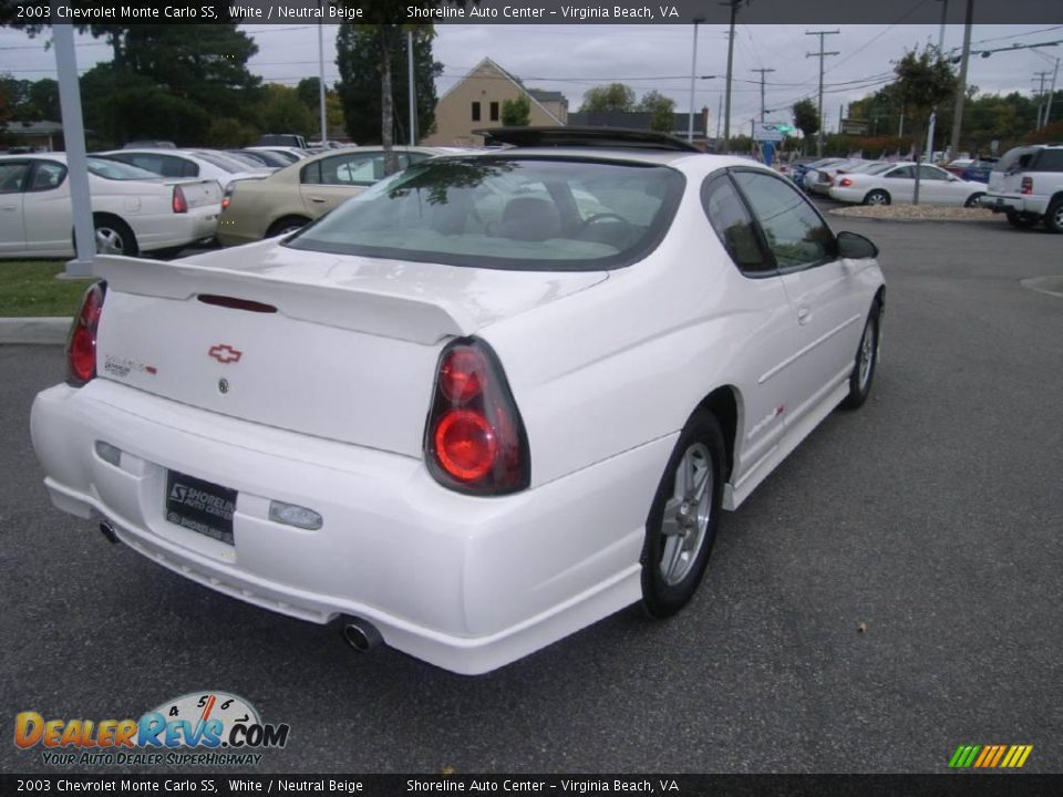 2003 Chevrolet Monte Carlo SS White / Neutral Beige Photo #8