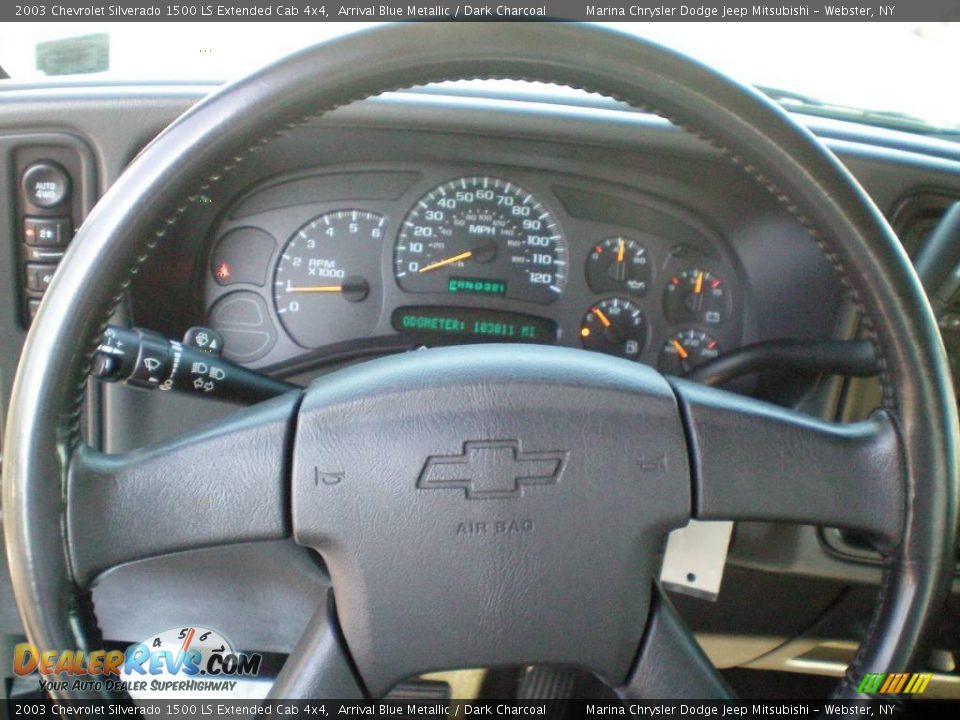 2003 Chevrolet Silverado 1500 LS Extended Cab 4x4 Arrival Blue Metallic / Dark Charcoal Photo #5