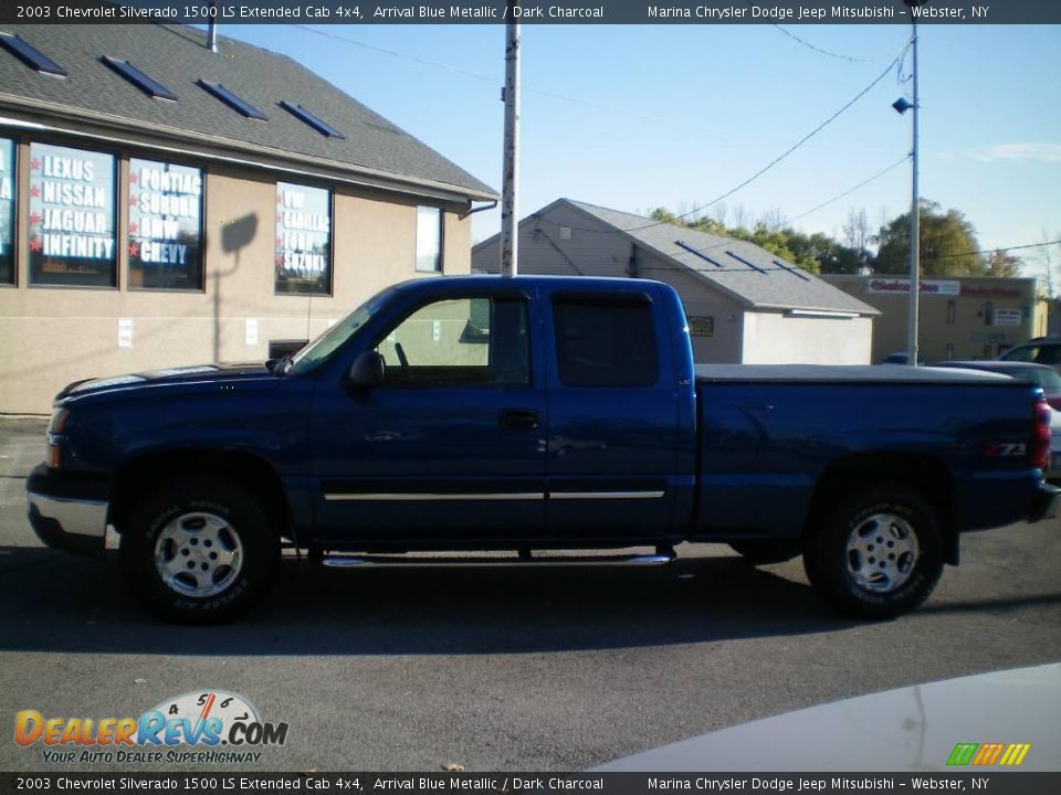 2003 Chevrolet Silverado 1500 LS Extended Cab 4x4 Arrival Blue Metallic / Dark Charcoal Photo #7