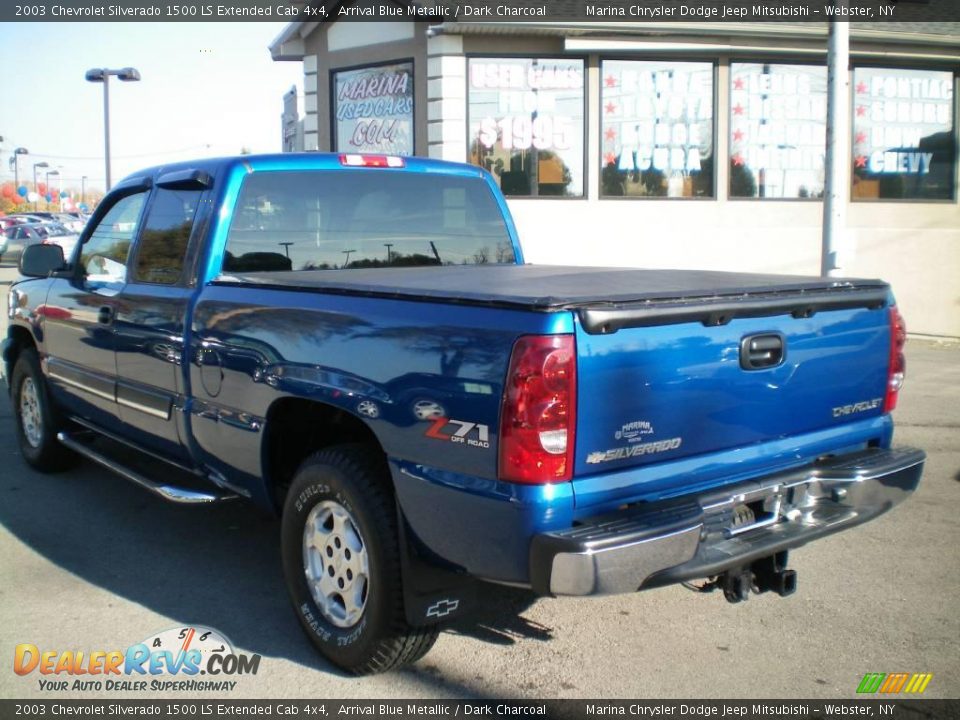 2003 Chevrolet Silverado 1500 LS Extended Cab 4x4 Arrival Blue Metallic / Dark Charcoal Photo #8