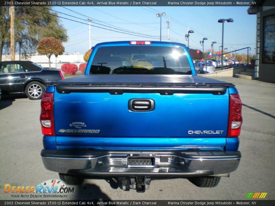 2003 Chevrolet Silverado 1500 LS Extended Cab 4x4 Arrival Blue Metallic / Dark Charcoal Photo #9