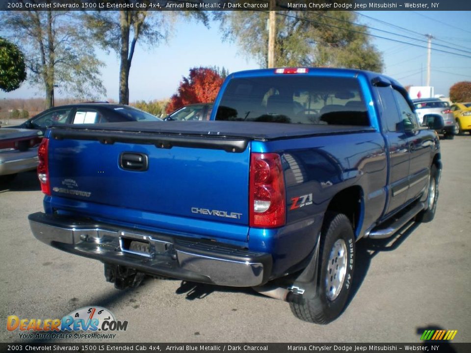 2003 Chevrolet Silverado 1500 LS Extended Cab 4x4 Arrival Blue Metallic / Dark Charcoal Photo #10