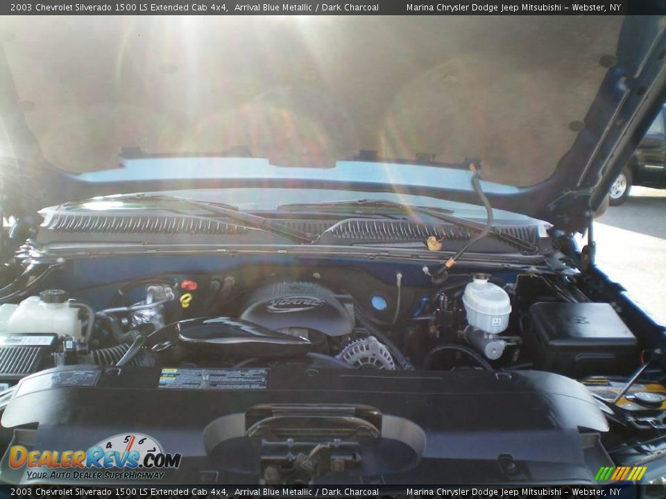 2003 Chevrolet Silverado 1500 LS Extended Cab 4x4 Arrival Blue Metallic / Dark Charcoal Photo #15