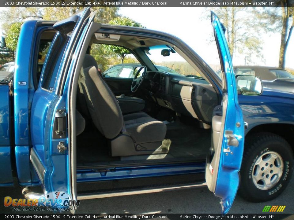 2003 Chevrolet Silverado 1500 LS Extended Cab 4x4 Arrival Blue Metallic / Dark Charcoal Photo #18