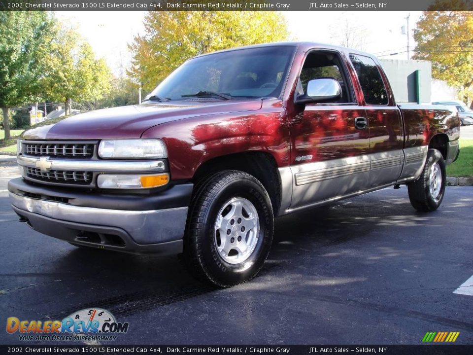 2002 Chevrolet Silverado 1500 LS Extended Cab 4x4 Dark Carmine Red Metallic / Graphite Gray Photo #1