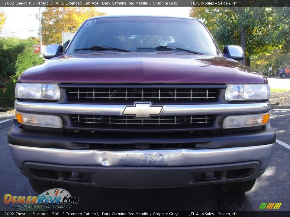 2002 Chevrolet Silverado 1500 LS Extended Cab 4x4 Dark Carmine Red Metallic / Graphite Gray Photo #2