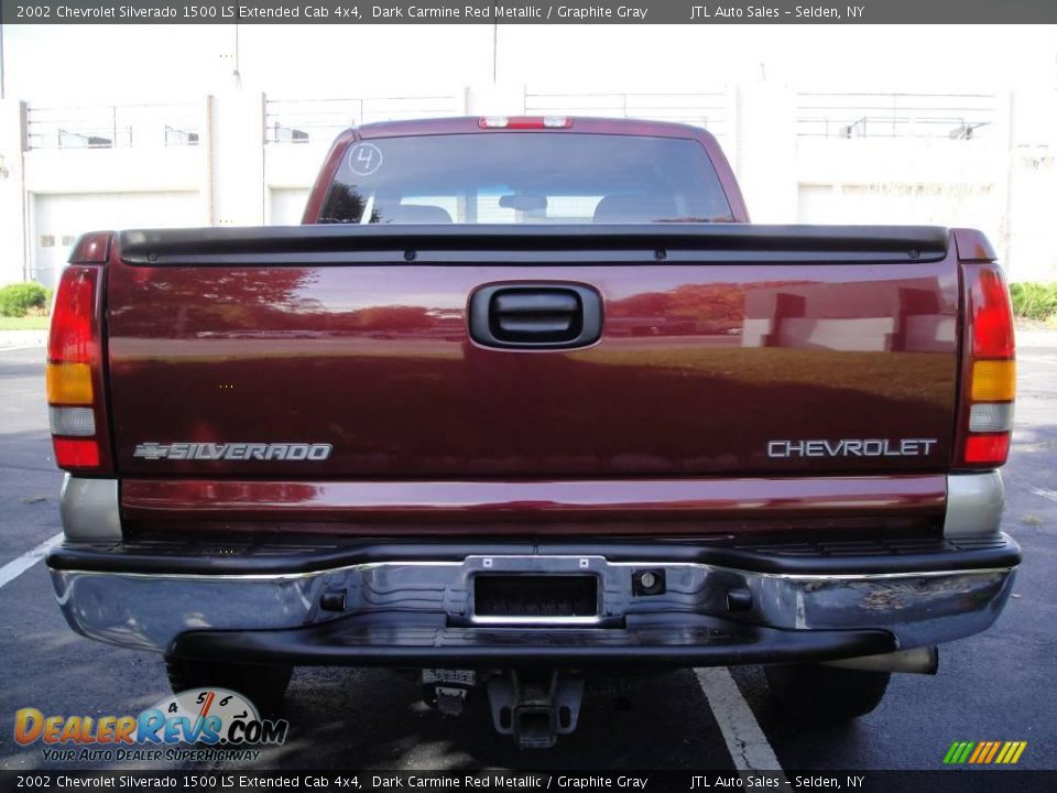 2002 Chevrolet Silverado 1500 LS Extended Cab 4x4 Dark Carmine Red Metallic / Graphite Gray Photo #5