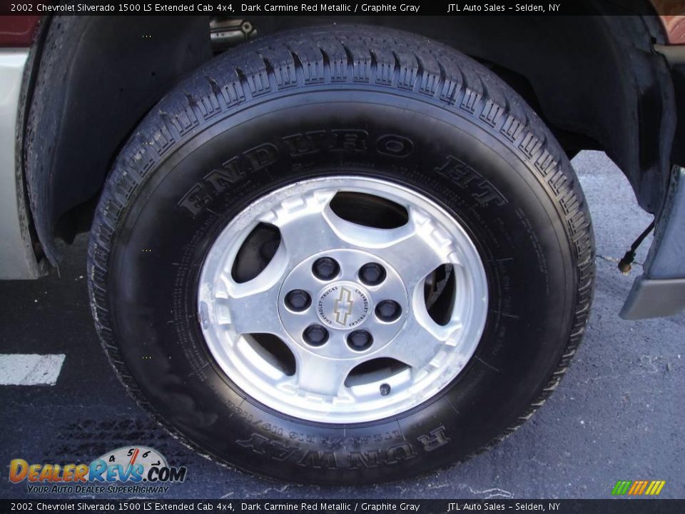 2002 Chevrolet Silverado 1500 LS Extended Cab 4x4 Dark Carmine Red Metallic / Graphite Gray Photo #8