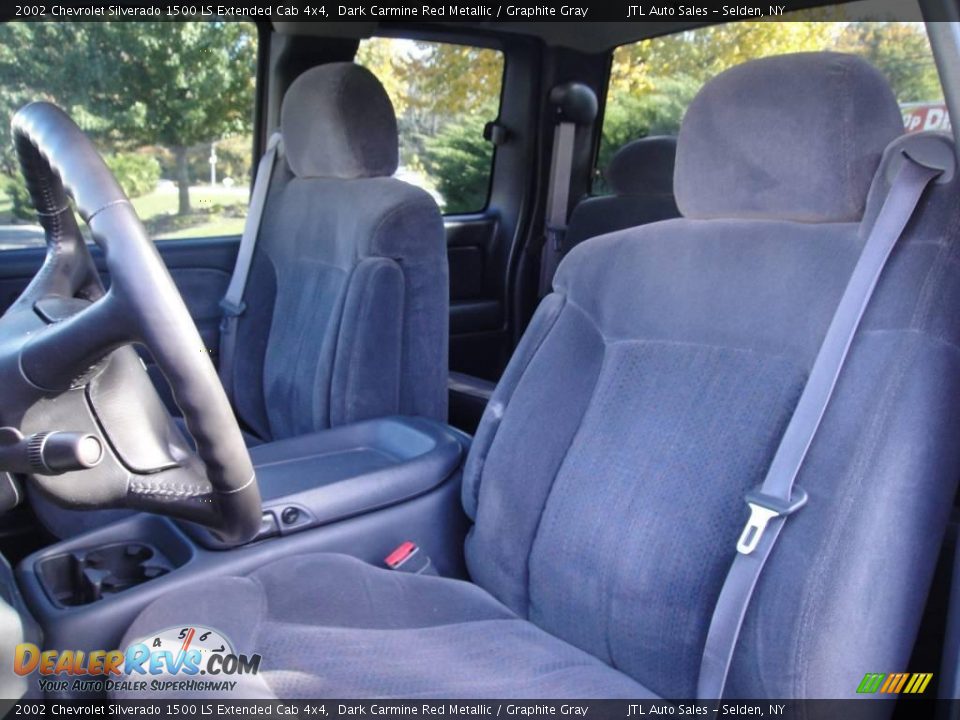 2002 Chevrolet Silverado 1500 LS Extended Cab 4x4 Dark Carmine Red Metallic / Graphite Gray Photo #10