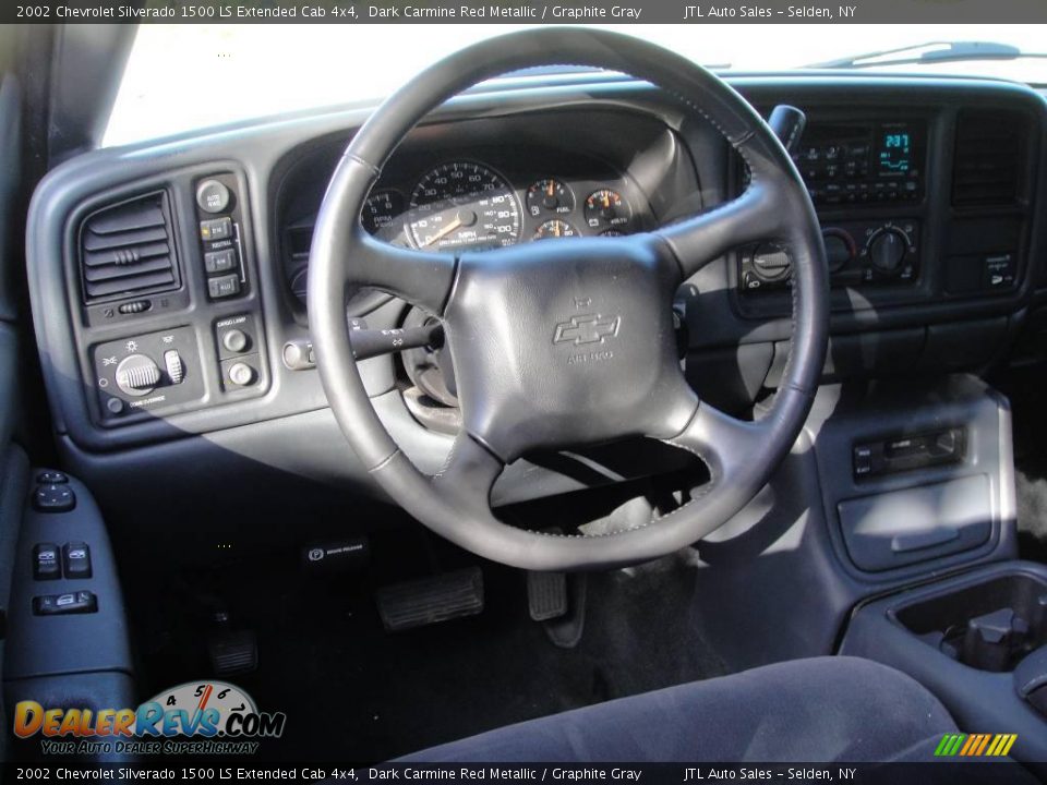 2002 Chevrolet Silverado 1500 LS Extended Cab 4x4 Dark Carmine Red Metallic / Graphite Gray Photo #12