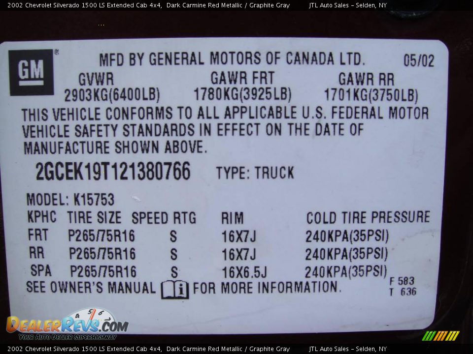 2002 Chevrolet Silverado 1500 LS Extended Cab 4x4 Dark Carmine Red Metallic / Graphite Gray Photo #15