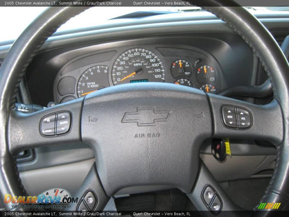 2005 Chevrolet Avalanche LT Summit White / Gray/Dark Charcoal Photo #22