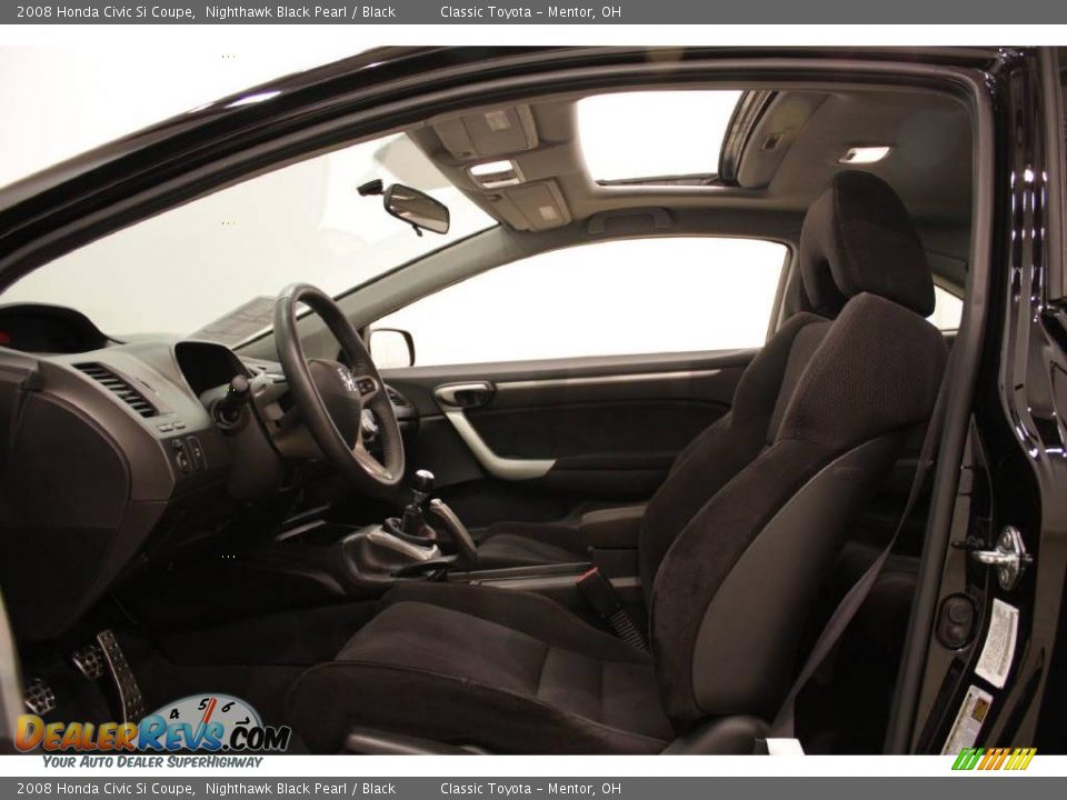 2008 Honda Civic Si Coupe Nighthawk Black Pearl / Black Photo #9