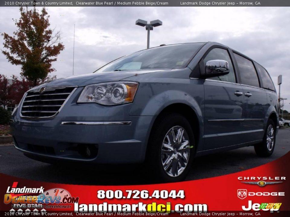 2010 Chrysler Town & Country Limited Clearwater Blue Pearl / Medium Pebble Beige/Cream Photo #1