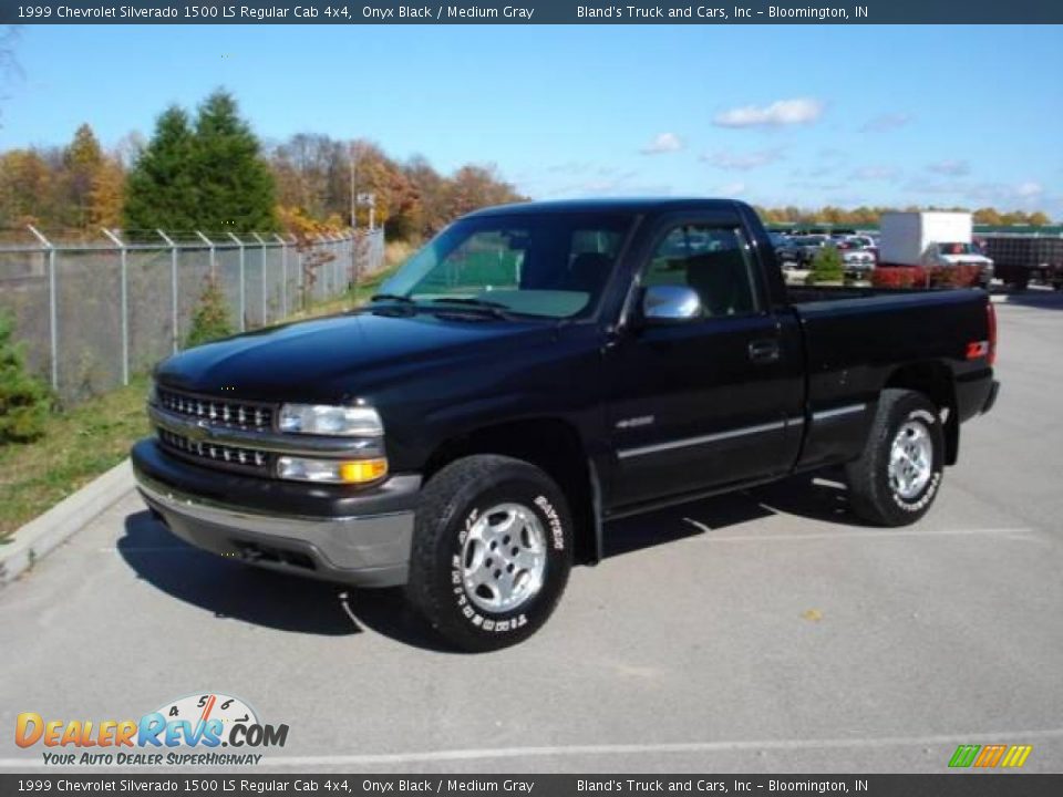 1999 Chevrolet Silverado 1500 LS Regular Cab 4x4 Onyx Black / Medium Gray Photo #1