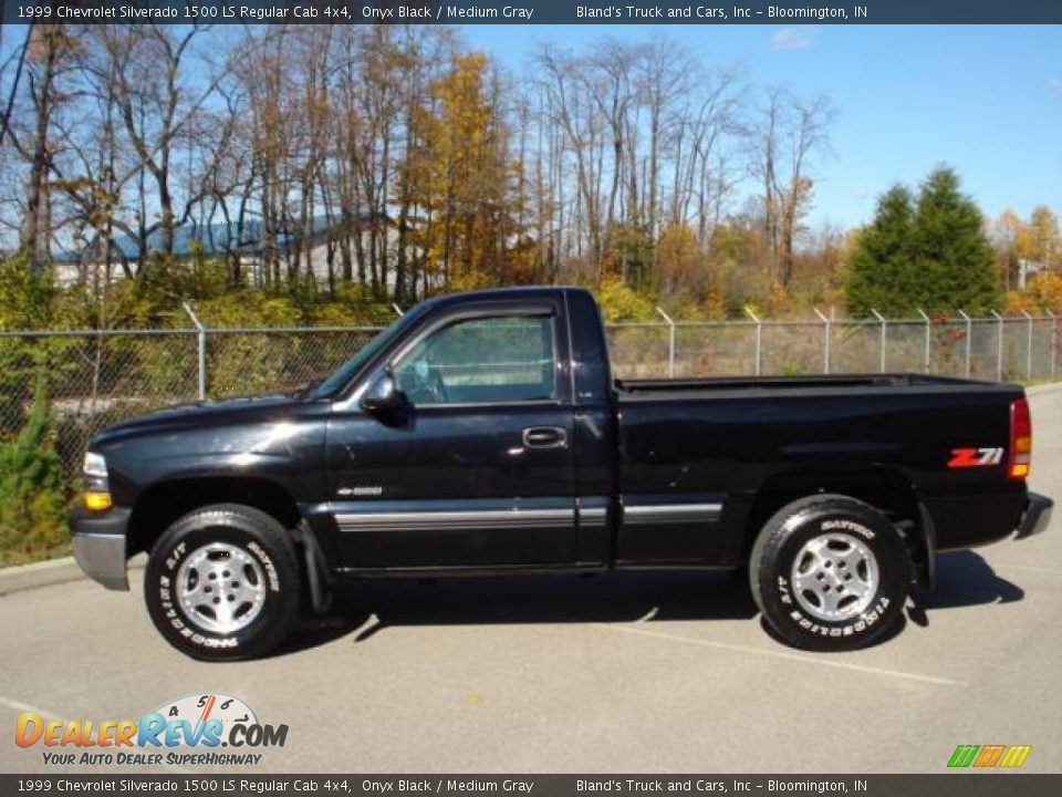 1999 Chevrolet Silverado 1500 LS Regular Cab 4x4 Onyx Black / Medium Gray Photo #2