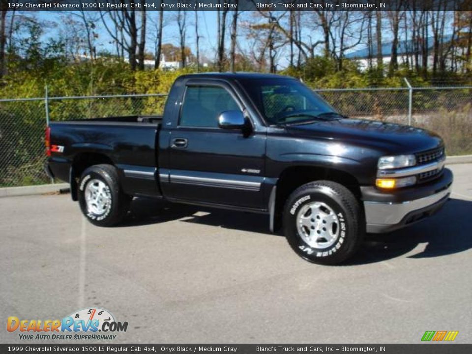 1999 Chevrolet Silverado 1500 LS Regular Cab 4x4 Onyx Black / Medium Gray Photo #6