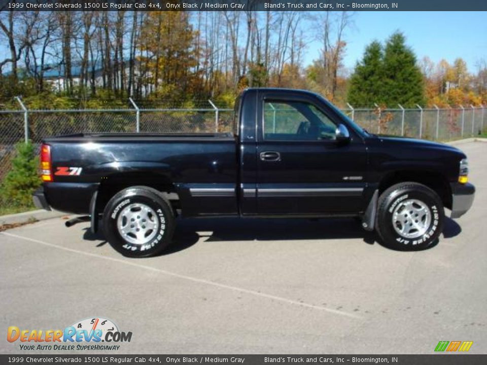 1999 Chevrolet Silverado 1500 LS Regular Cab 4x4 Onyx Black / Medium Gray Photo #7