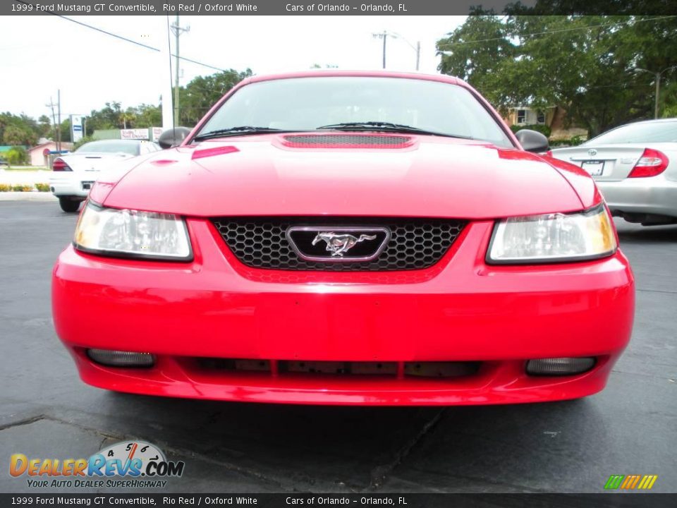 1999 Ford Mustang GT Convertible Rio Red / Oxford White Photo #2
