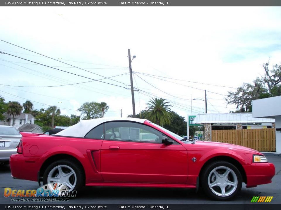 1999 Ford Mustang GT Convertible Rio Red / Oxford White Photo #5