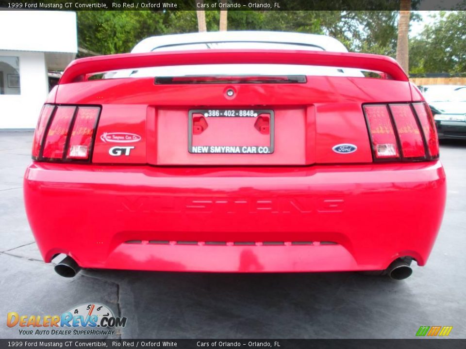 1999 Ford Mustang GT Convertible Rio Red / Oxford White Photo #7
