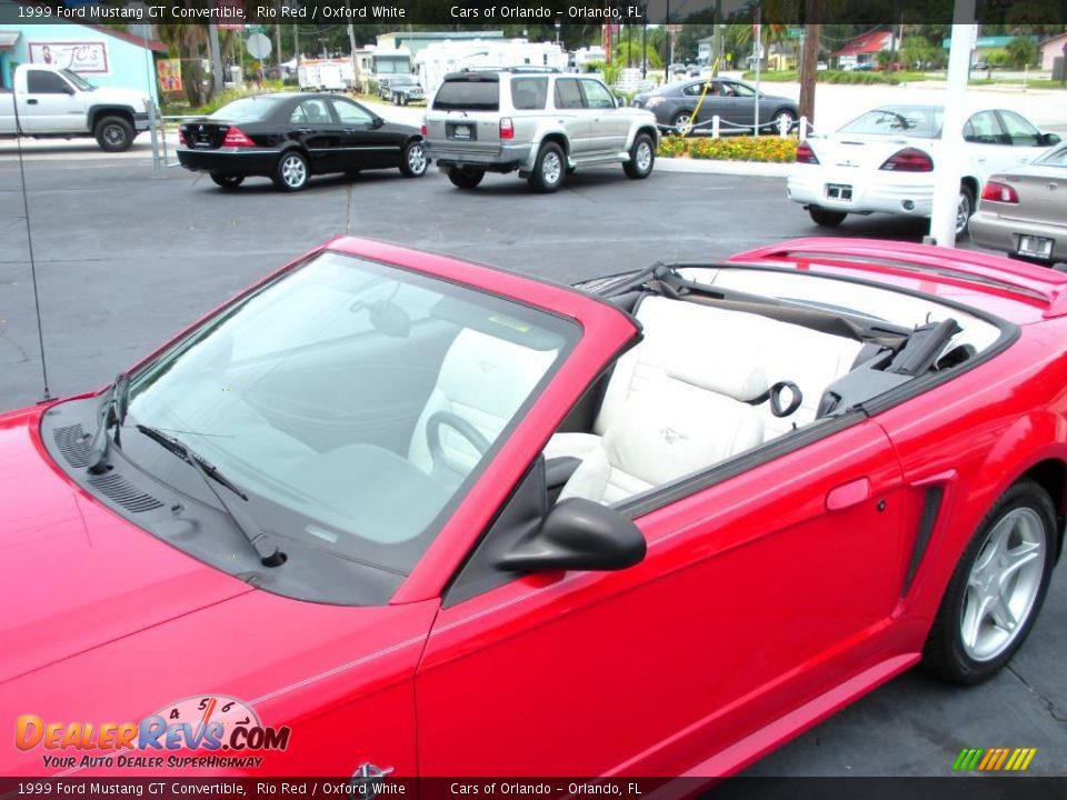 1999 Ford Mustang GT Convertible Rio Red / Oxford White Photo #11