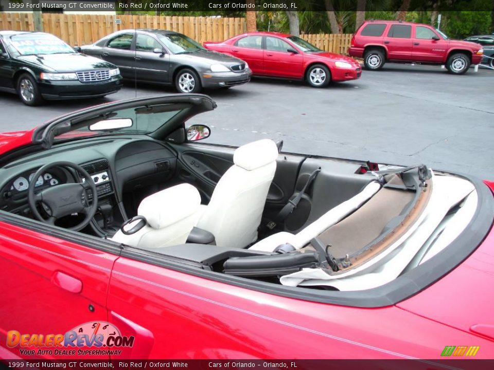 1999 Ford Mustang GT Convertible Rio Red / Oxford White Photo #12