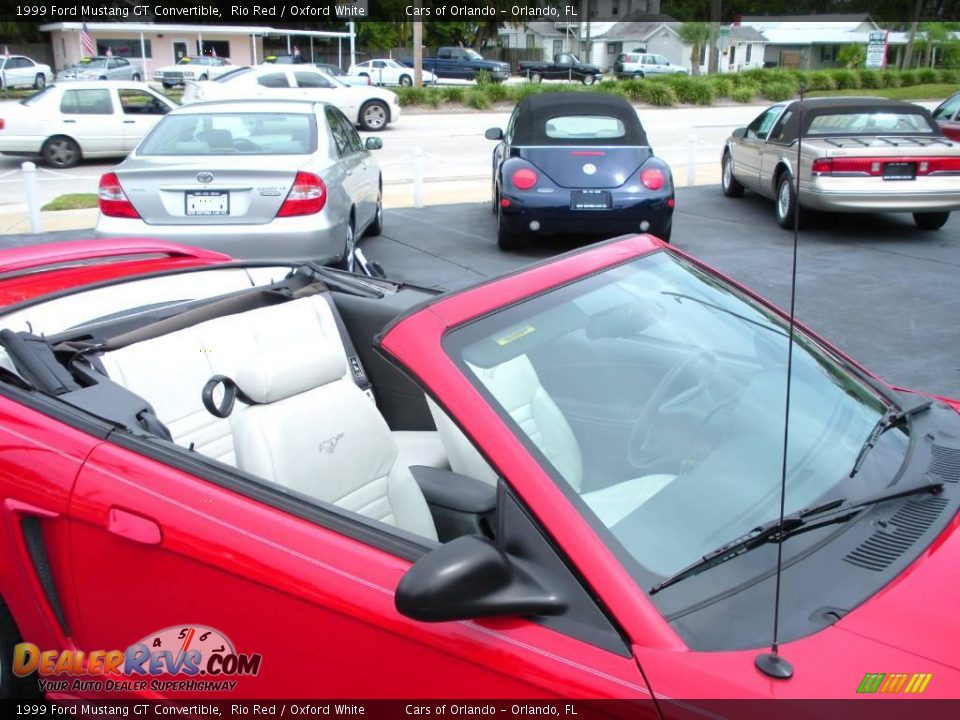 1999 Ford Mustang GT Convertible Rio Red / Oxford White Photo #14