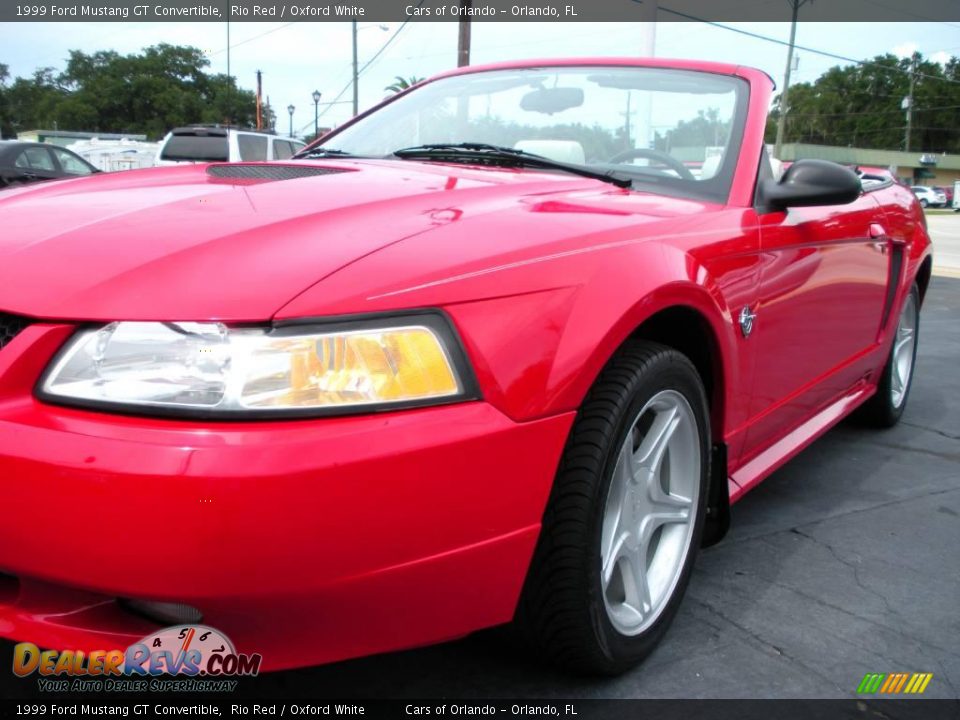 1999 Ford Mustang GT Convertible Rio Red / Oxford White Photo #16