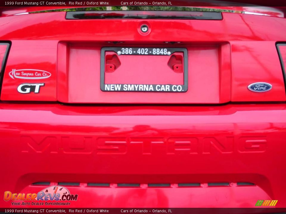 1999 Ford Mustang GT Convertible Rio Red / Oxford White Photo #18