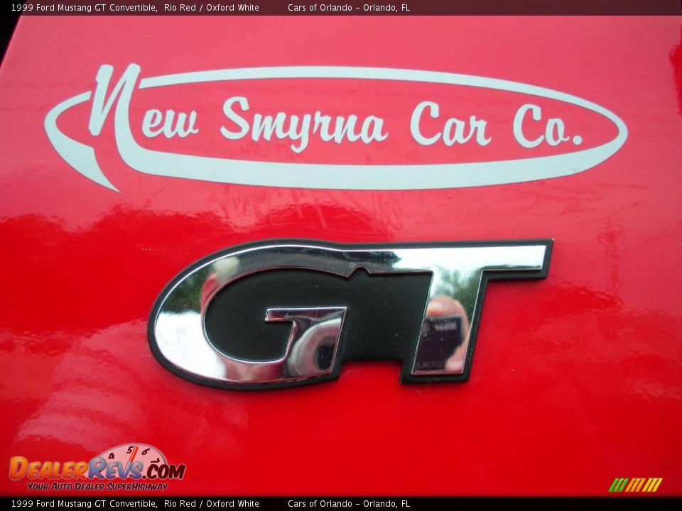 1999 Ford Mustang GT Convertible Rio Red / Oxford White Photo #19