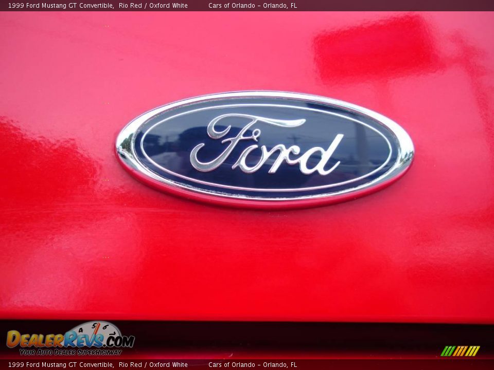 1999 Ford Mustang GT Convertible Rio Red / Oxford White Photo #20