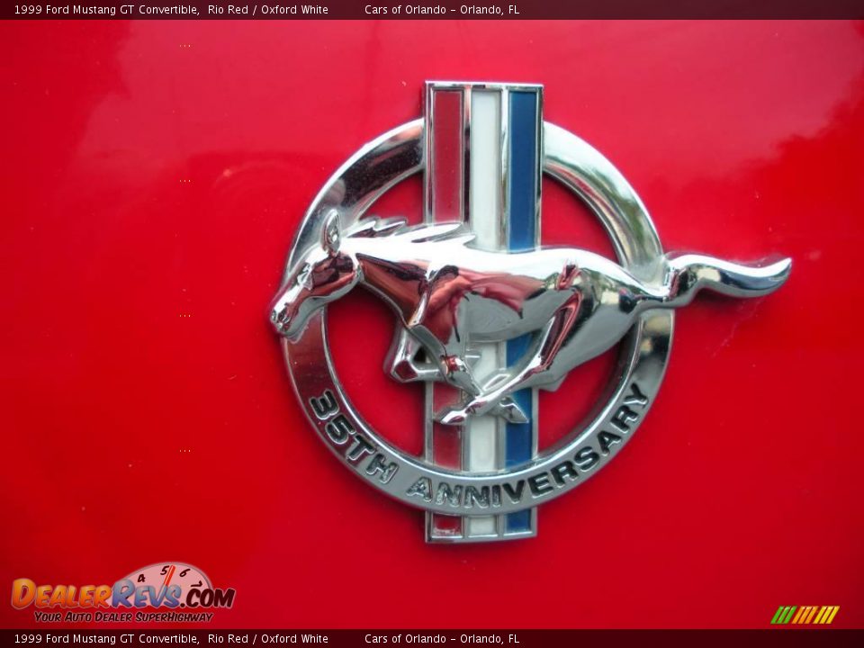 1999 Ford Mustang GT Convertible Rio Red / Oxford White Photo #21