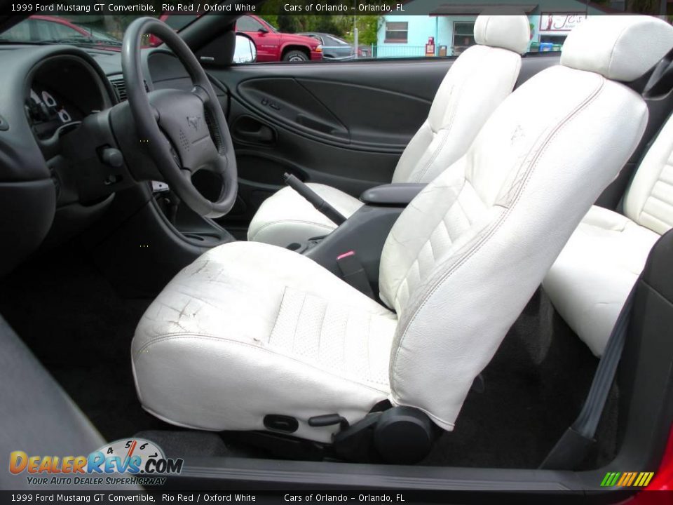 1999 Ford Mustang GT Convertible Rio Red / Oxford White Photo #24