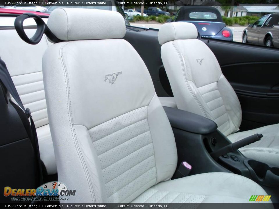 1999 Ford Mustang GT Convertible Rio Red / Oxford White Photo #28