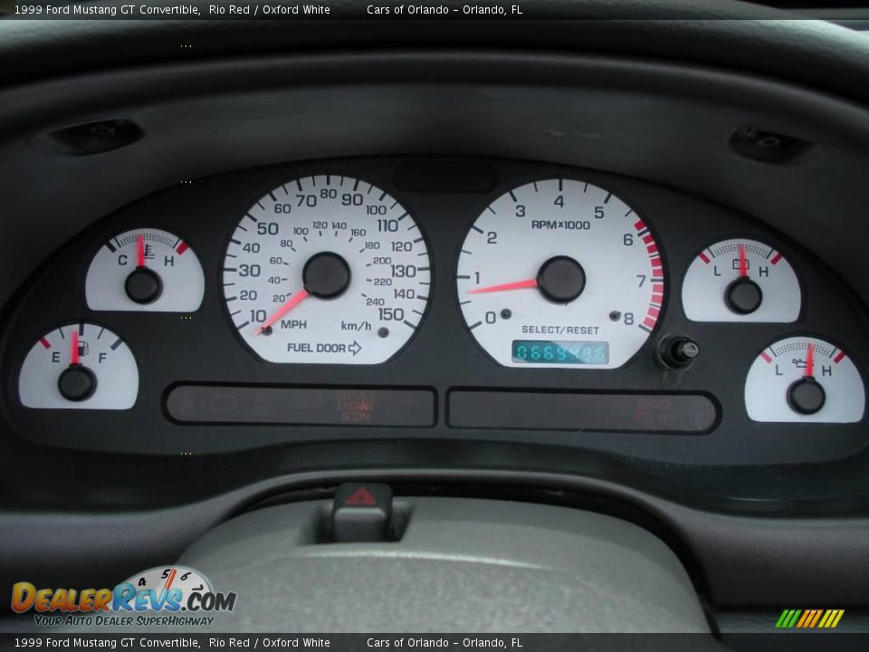 1999 Ford Mustang GT Convertible Rio Red / Oxford White Photo #32