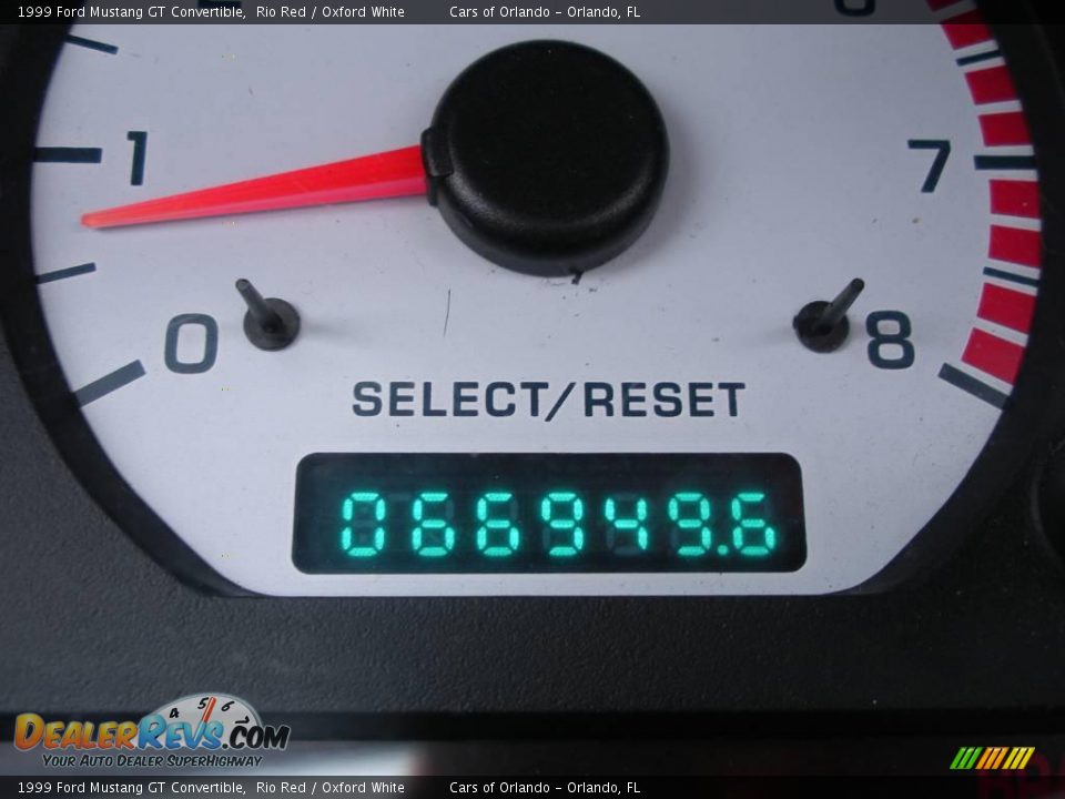 1999 Ford Mustang GT Convertible Rio Red / Oxford White Photo #33