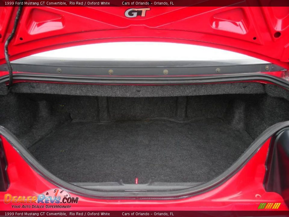 1999 Ford Mustang GT Convertible Rio Red / Oxford White Photo #36