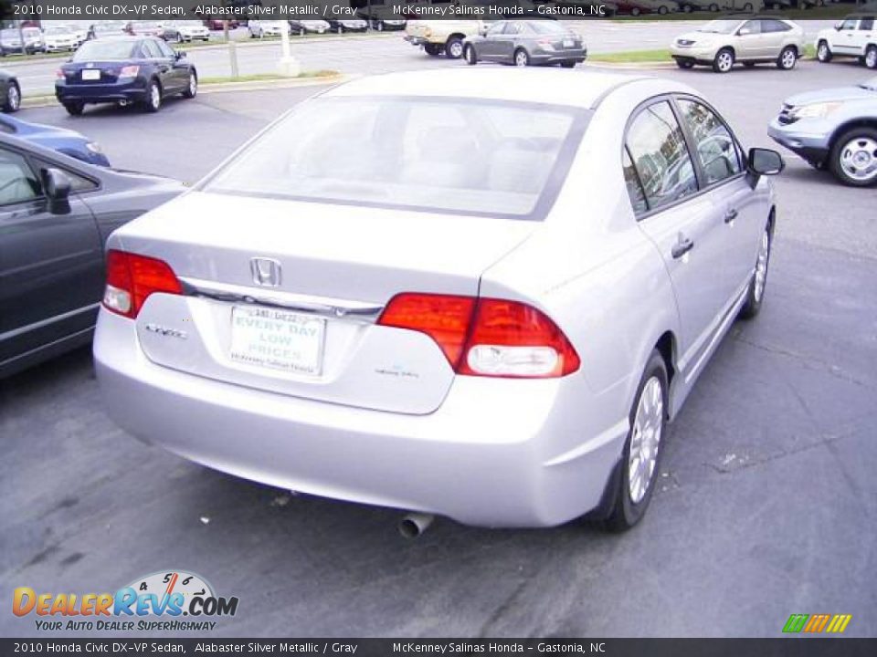 2010 Honda Civic DX-VP Sedan Alabaster Silver Metallic / Gray Photo #4