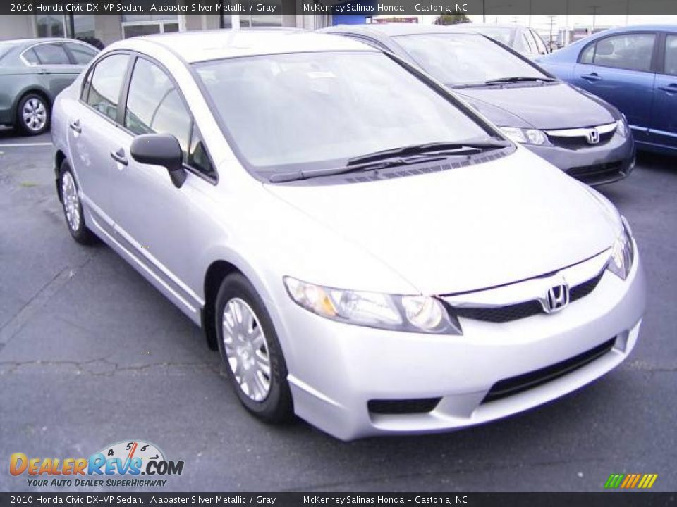2010 Honda Civic DX-VP Sedan Alabaster Silver Metallic / Gray Photo #5