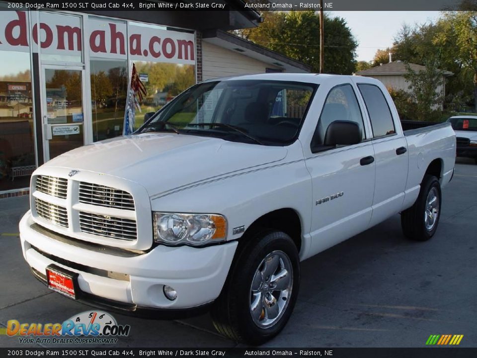 2003 Dodge Ram 1500 SLT Quad Cab 4x4 Bright White / Dark Slate Gray Photo #2
