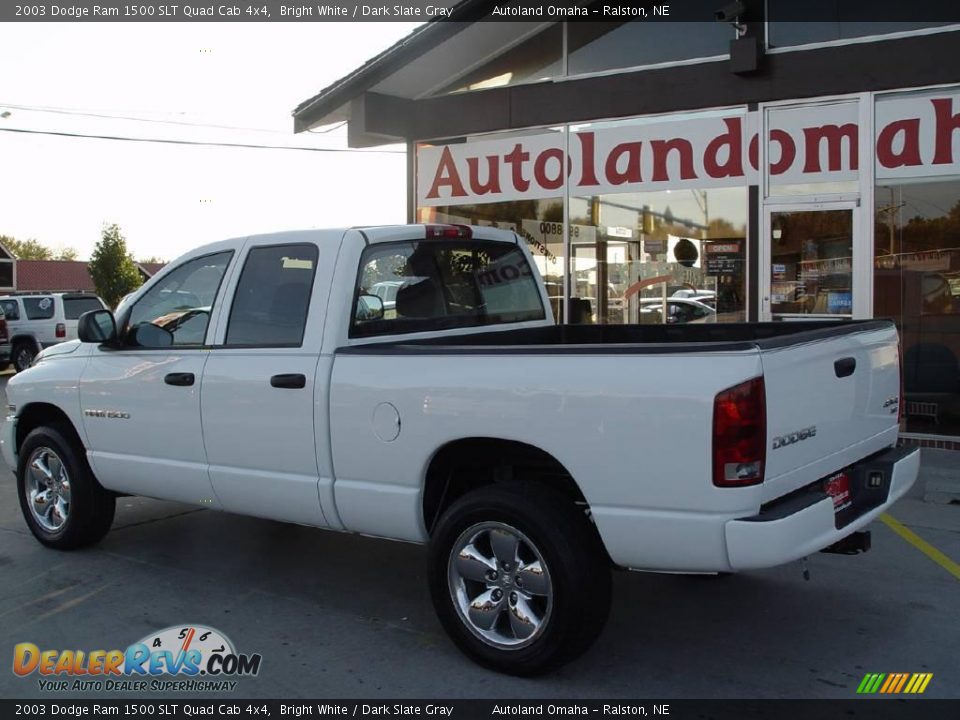 2003 Dodge Ram 1500 SLT Quad Cab 4x4 Bright White / Dark Slate Gray Photo #3