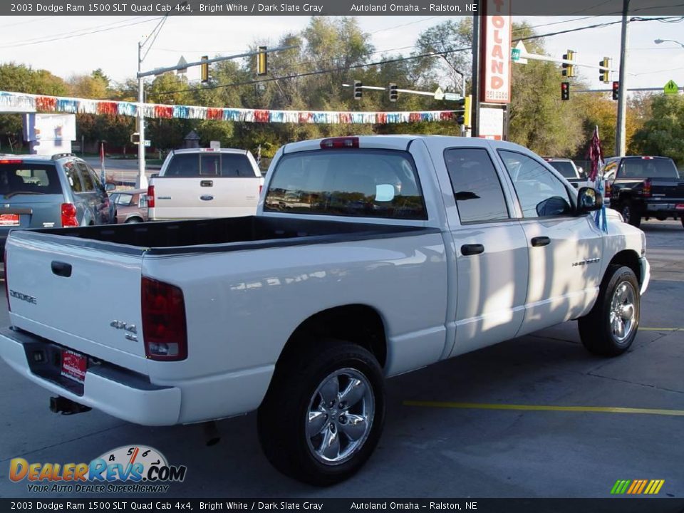 2003 Dodge Ram 1500 SLT Quad Cab 4x4 Bright White / Dark Slate Gray Photo #4