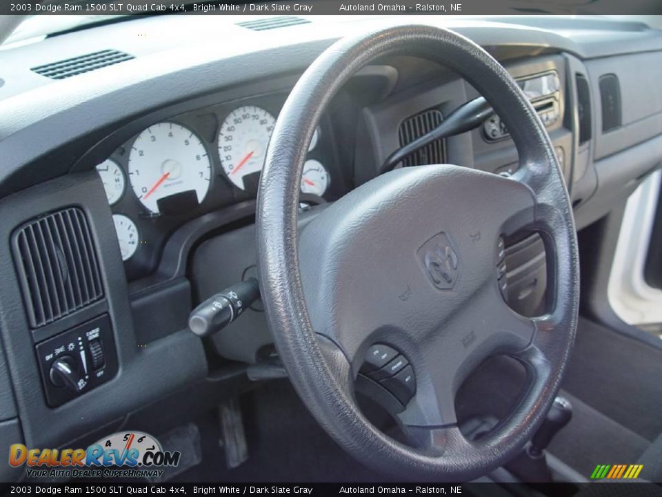 2003 Dodge Ram 1500 SLT Quad Cab 4x4 Bright White / Dark Slate Gray Photo #10